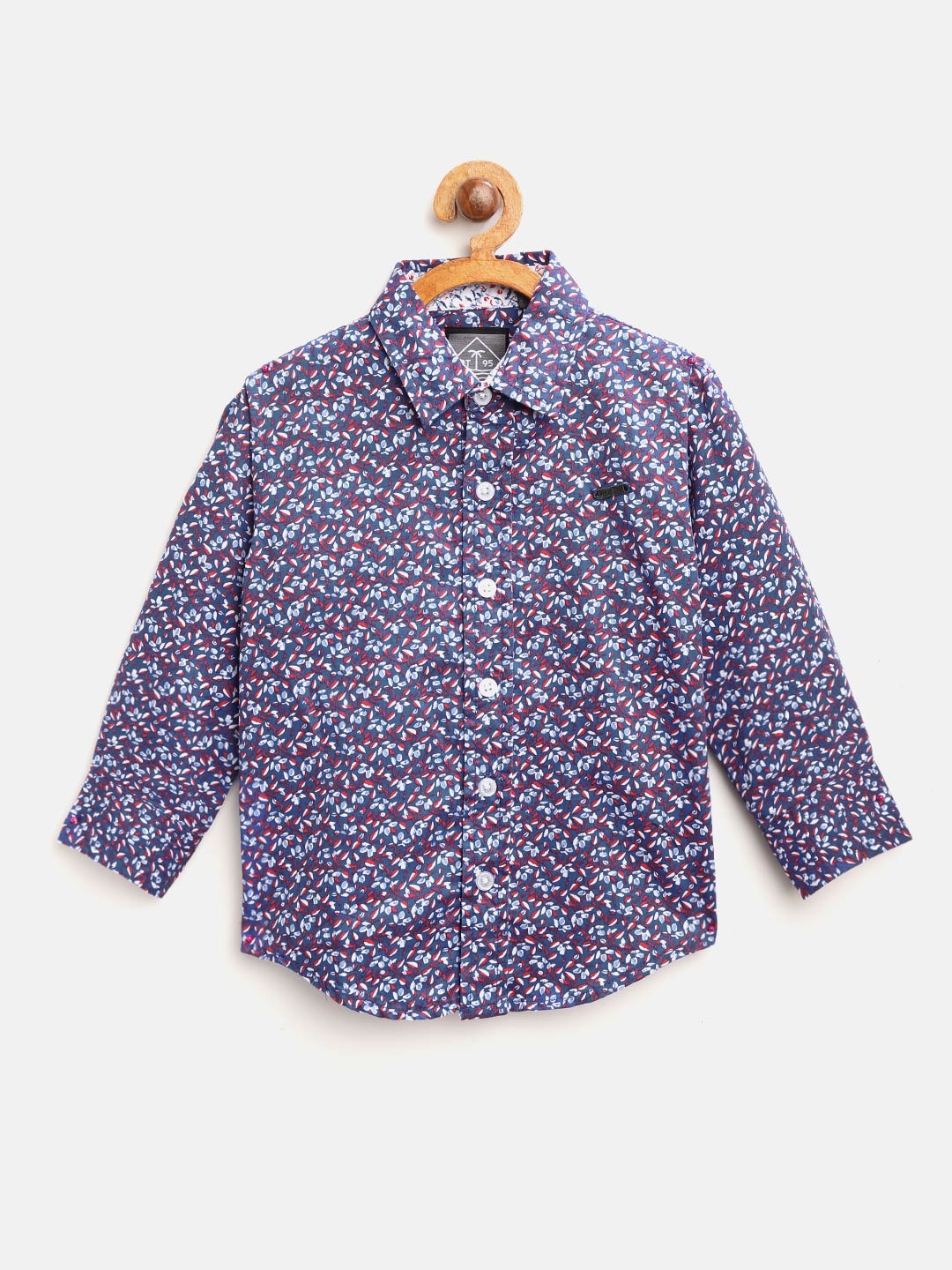 

Palm Tree Boys Blue & Red Regular Fit Printed Casual Shirt