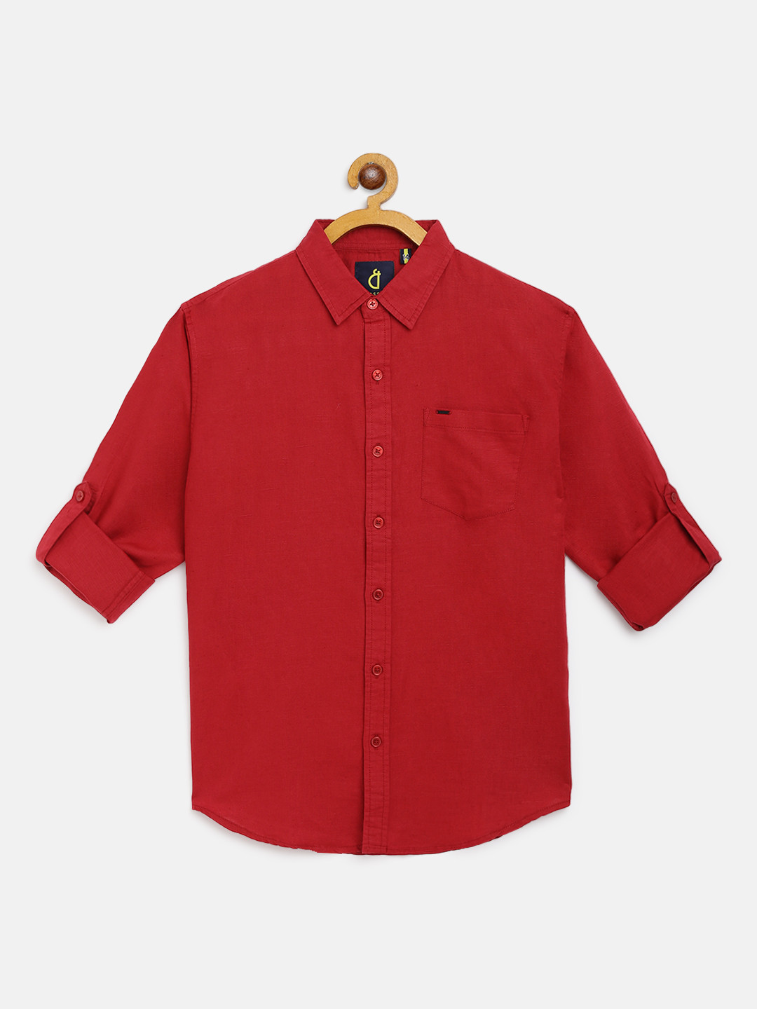 

Gini and Jony Boys Red Classic Regular Fit Solid Casual Shirt