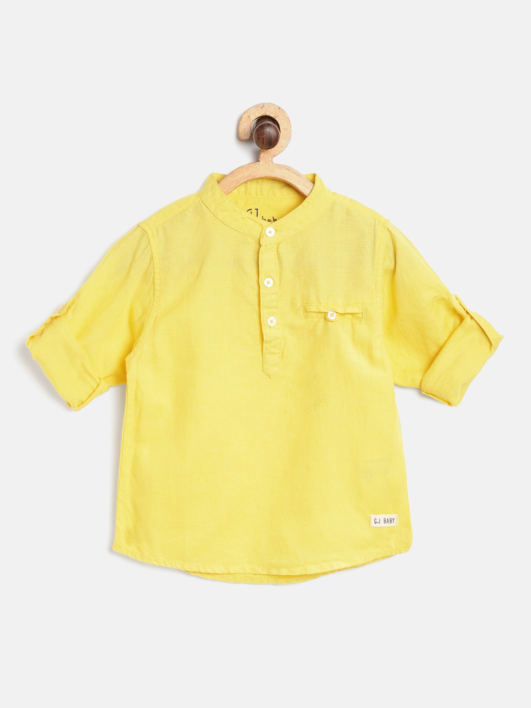 

Gini and Jony Boys Yellow Regular Fit Solid Casual Shirt