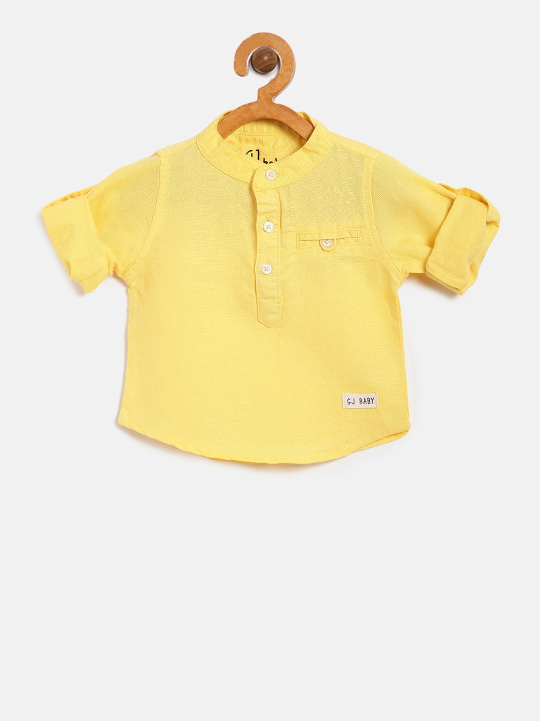 

Gini and Jony Boys Yellow Regular Fit Solid Casual Shirt