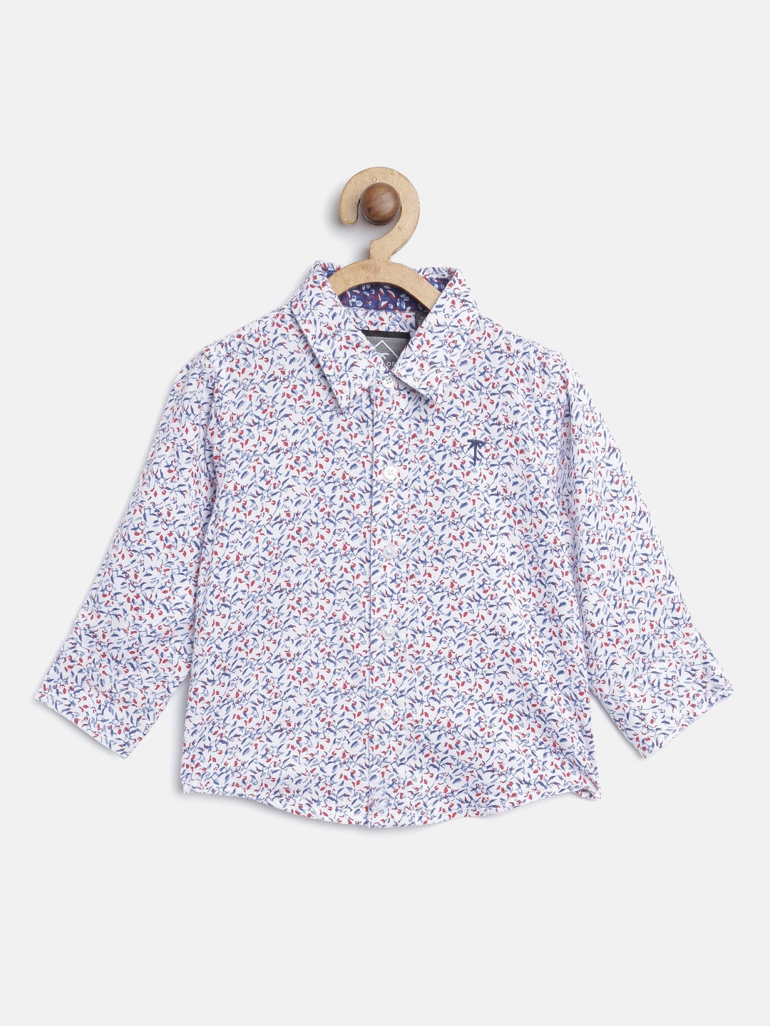 

Palm Tree Boys White & Red Floral Print Casual Shirt