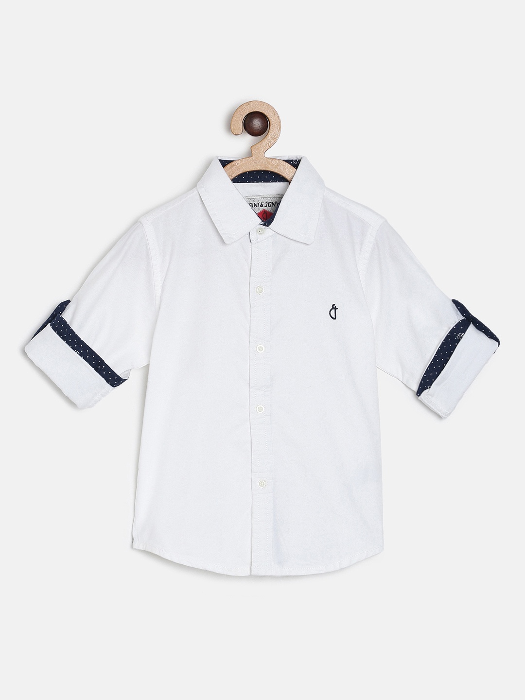 

Gini and Jony Boys White Regular Fit Solid Casual Shirt