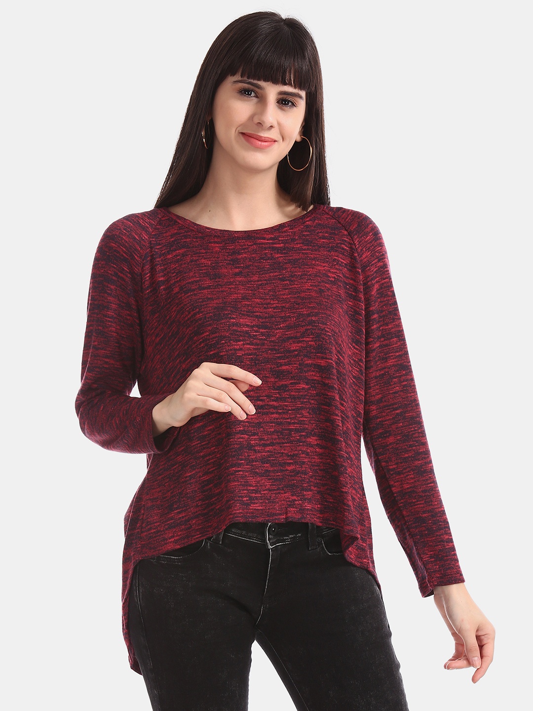 

U.S. Polo Assn. Women Women Maroon Striped Top