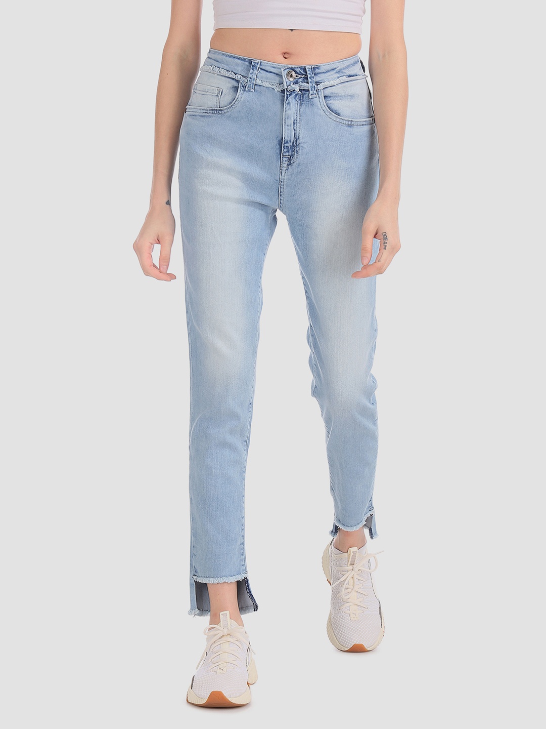 

U.S. Polo Assn. Women Women Blue Skinny Fit Mid-Rise Clean Look Jeans