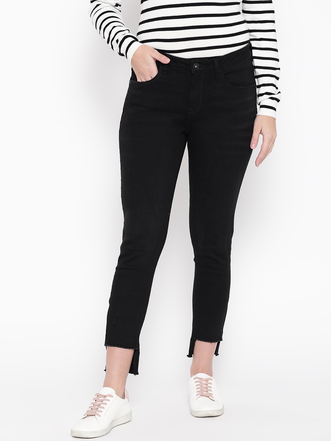 

U.S. Polo Assn. Women Women Black Skinny Fit Mid-Rise Clean Look Stretchable Jeans