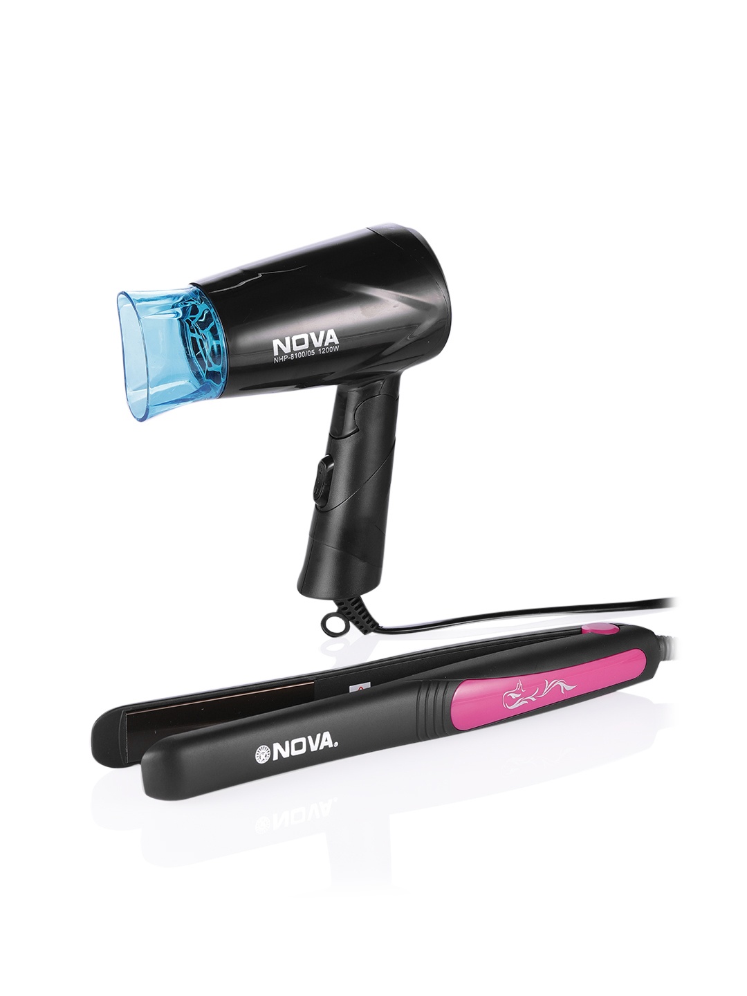 

Nova Set of Hair dryer NHP 8100/05 & Hair Straightner NHS 840, Black