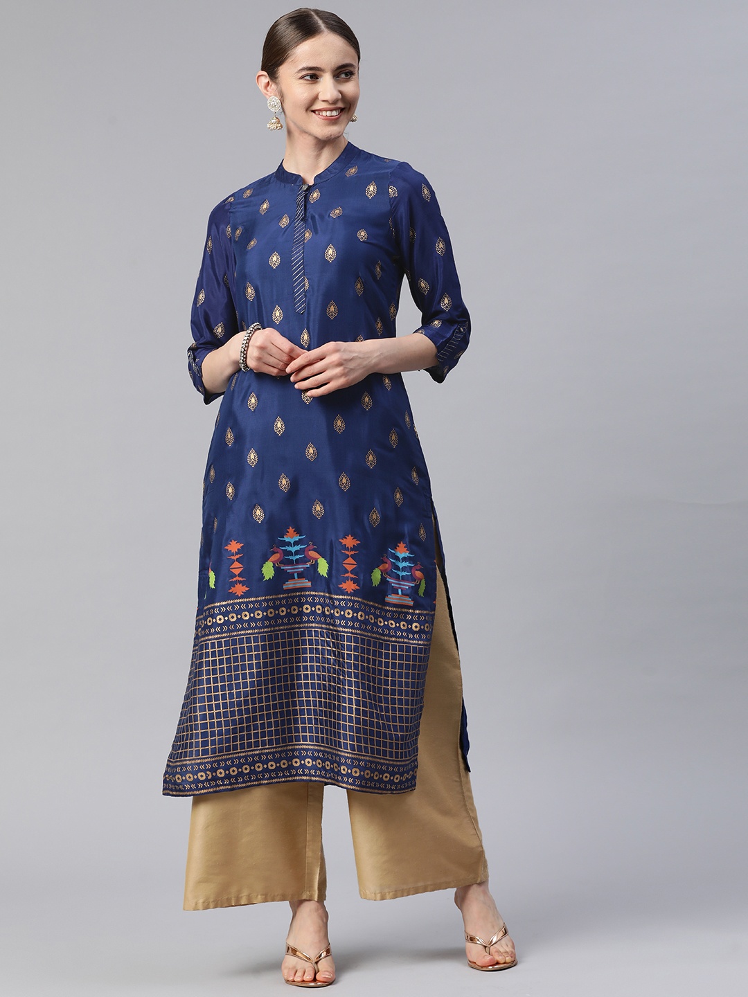 

Rangriti Women Ethnic Motifs Printed Kurta, Blue