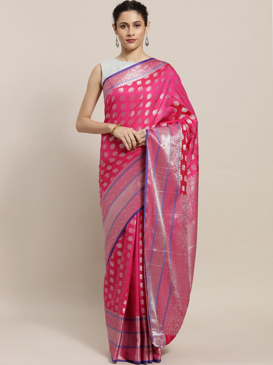

Sugathari Pink Printed Art Silk Saree