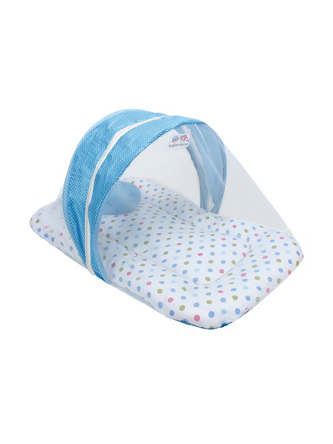 

Superminis Kids Multicoloured Printed Cotton Bedding With Mosquito Net, Multi