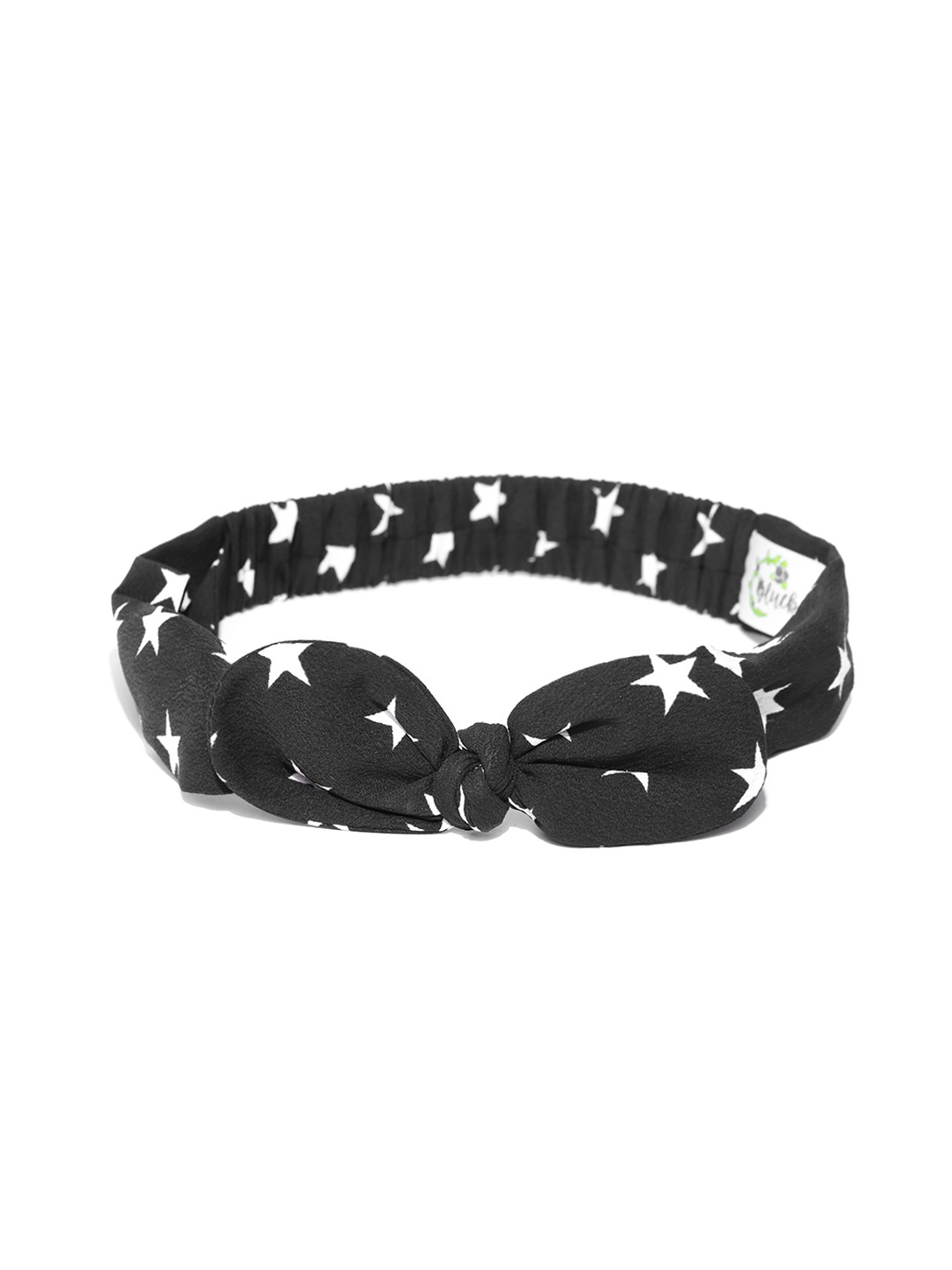 

Blueberry Women Black & White Printed Hairband with Bow Detail