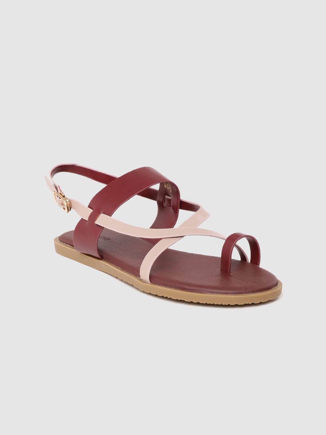 

Allen Solly Women Burgundy & Pink Colourblocked One Toe Flats