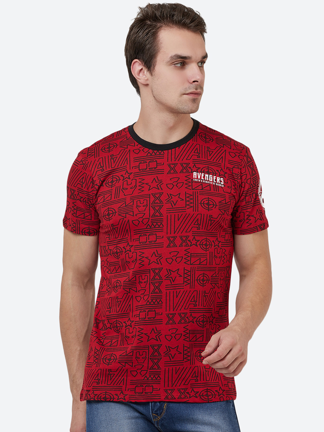 

Free Authority Men Red Avengers Printed T-shirt
