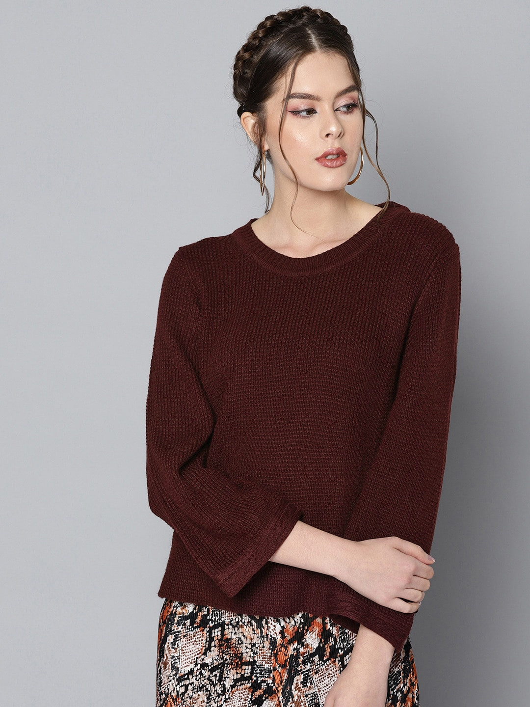 

STREET 9 Women Brown Solid Sweater