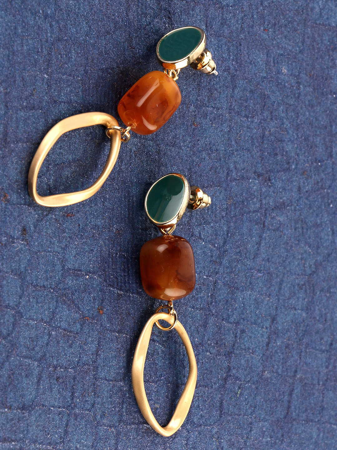

E2O Gold-Plated Contemporary Drop Earrings