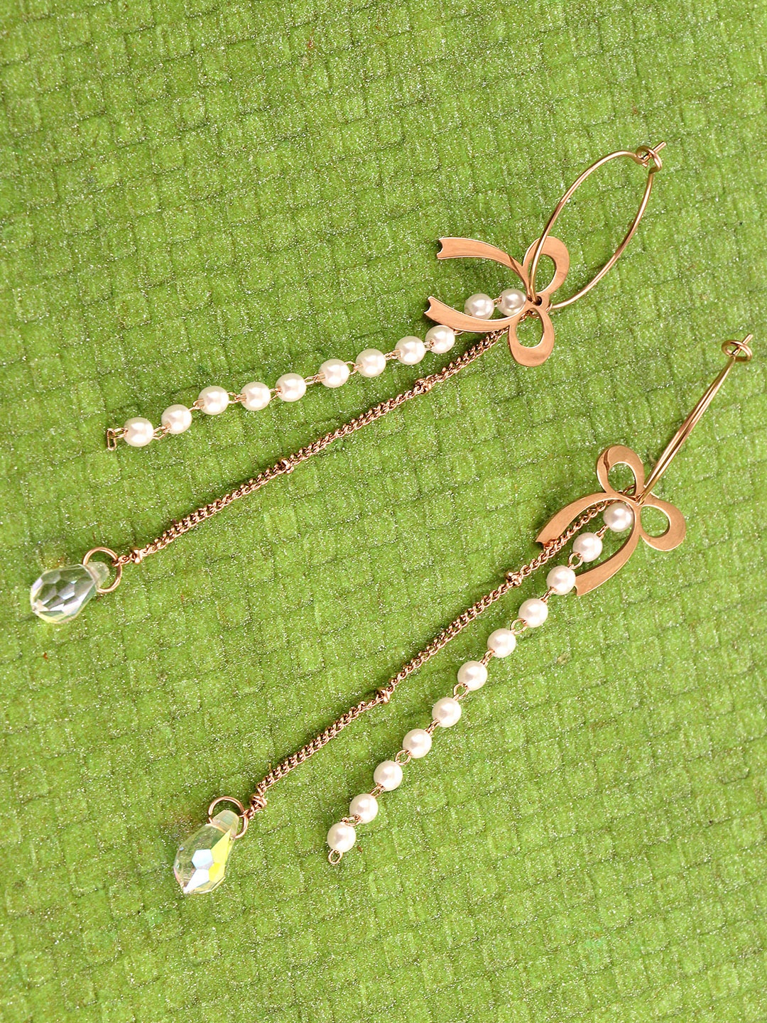 

E2O Gold-Plated Contemporary Drop Earrings, Rose gold