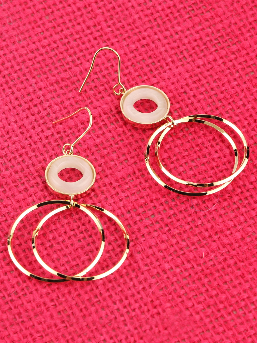 

E2O Gold-Plated Circular Drop Earrings