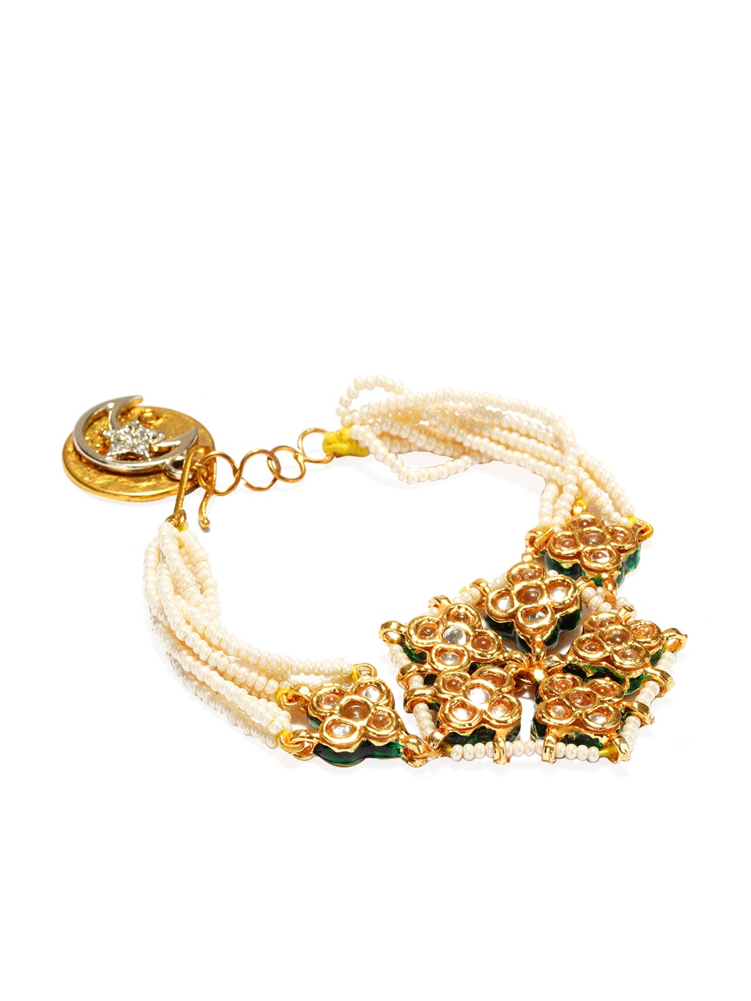 

DUGRISTYLE Women White & Gold-Plated Multistrand Bracelet