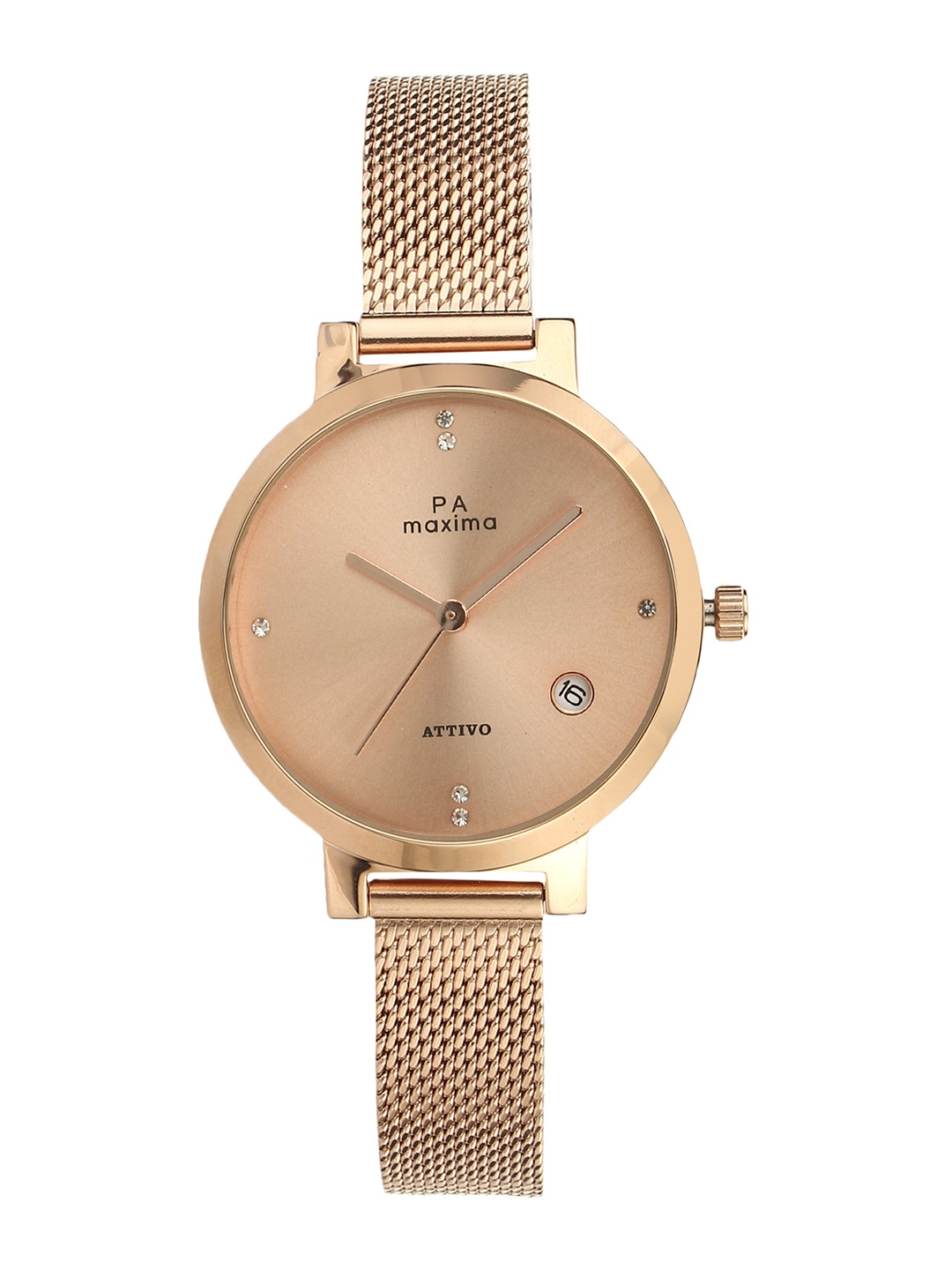 

maxima Women Rose Gold-Toned Analogue Watch O-57081CMLR