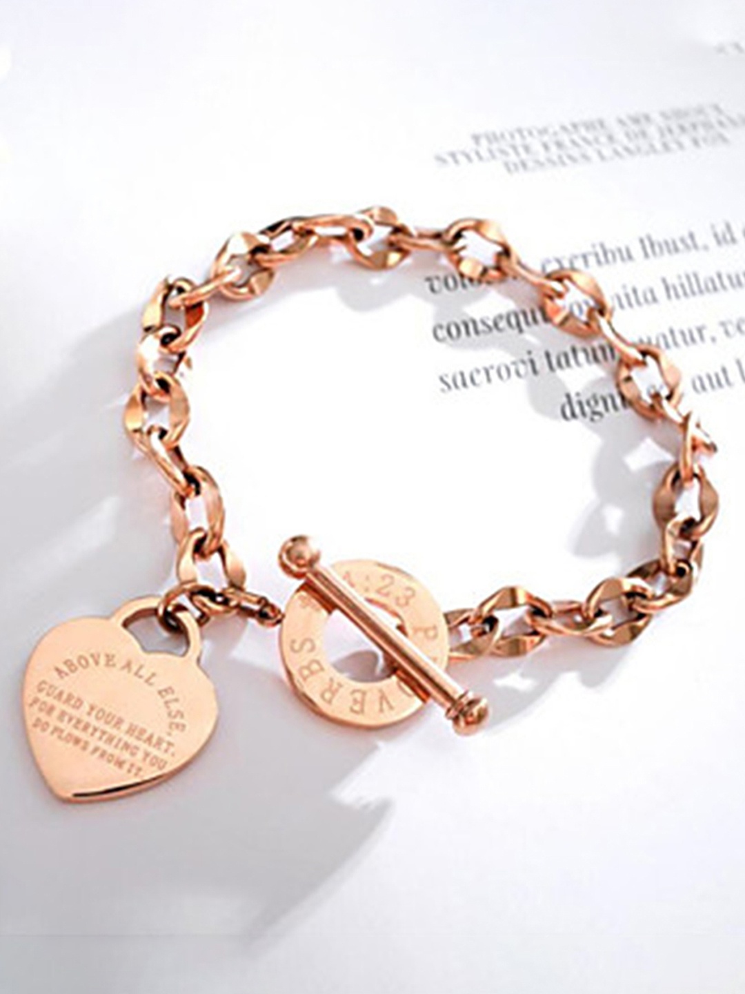 

Peora Women Rose Gold-Plated Charm Bracelet