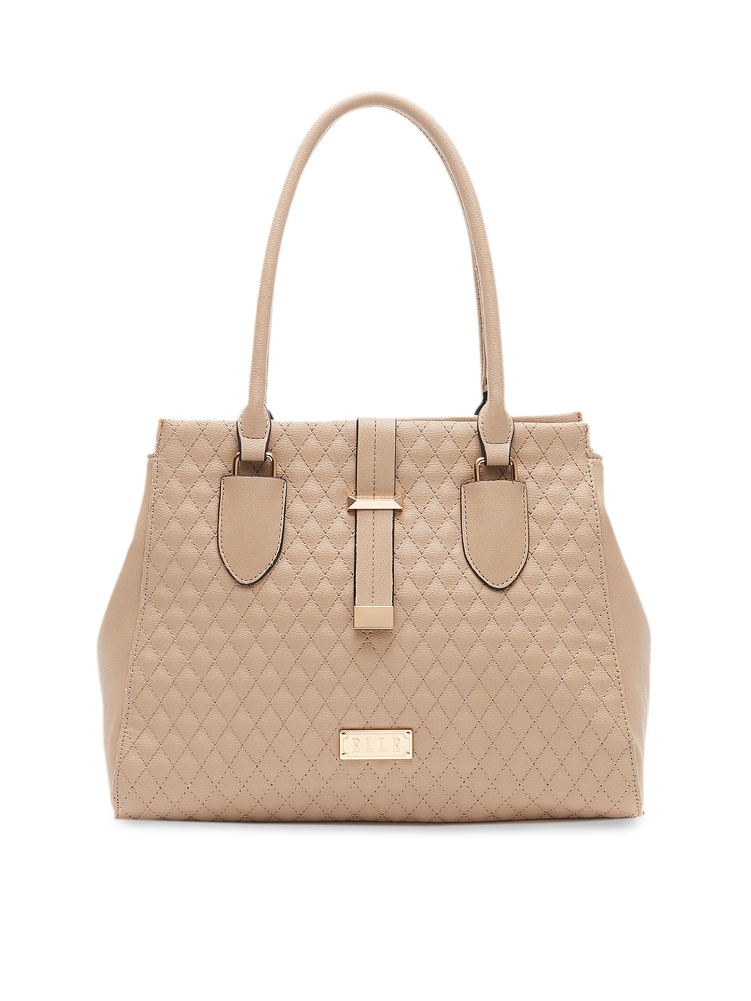 

ELLE Beige Checked Shoulder Bag