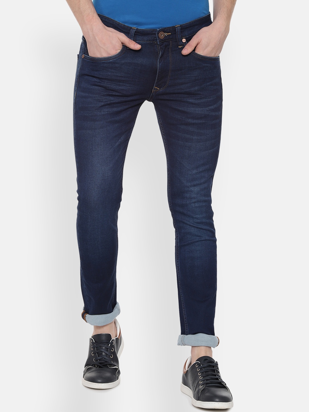 

Louis Philippe Jeans Men Blue Super Slim Fit Mid-Rise Clean Look Stretchable Jeans