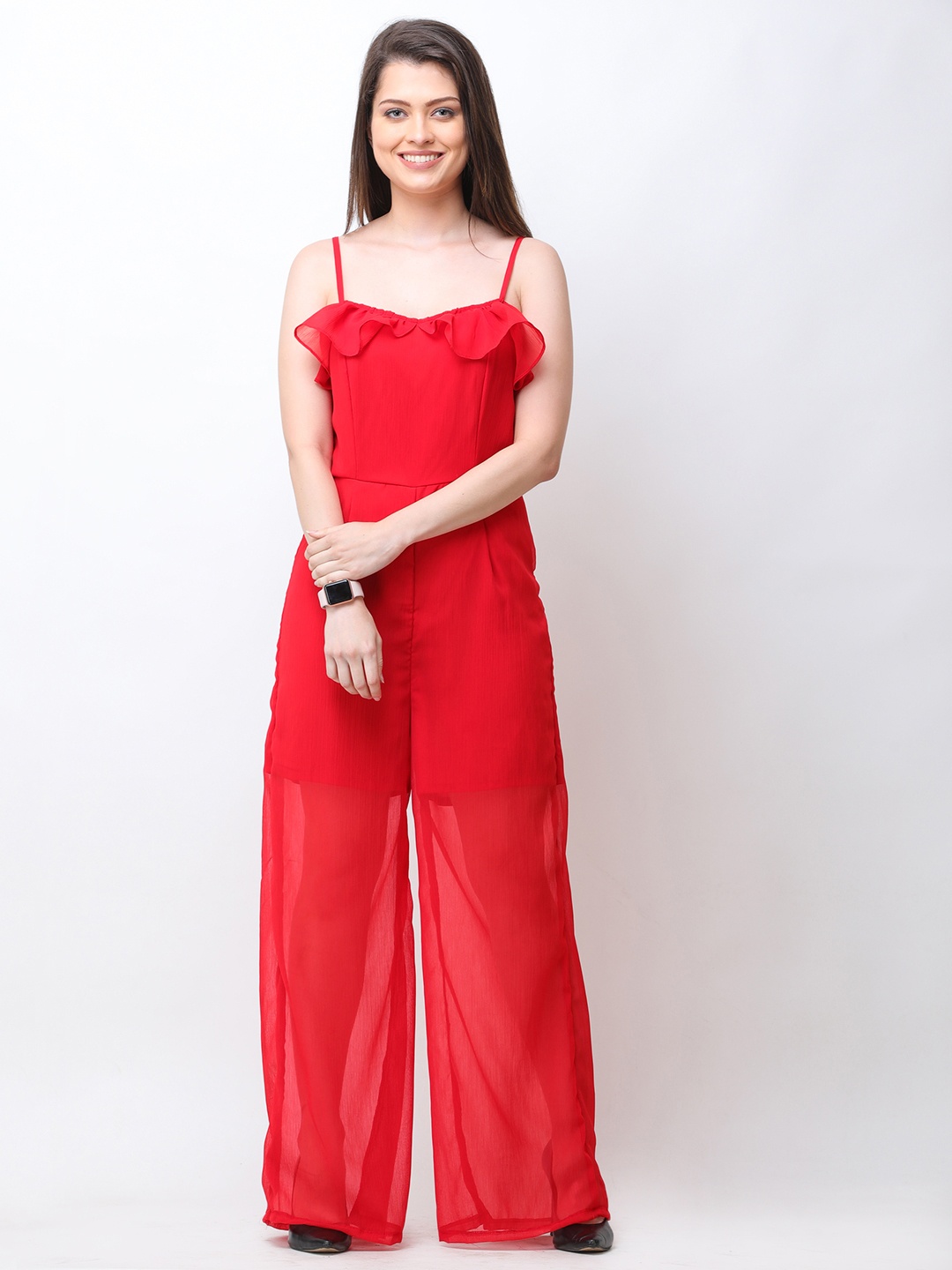 

SCORPIUS Red Solid Basic Jumsuit