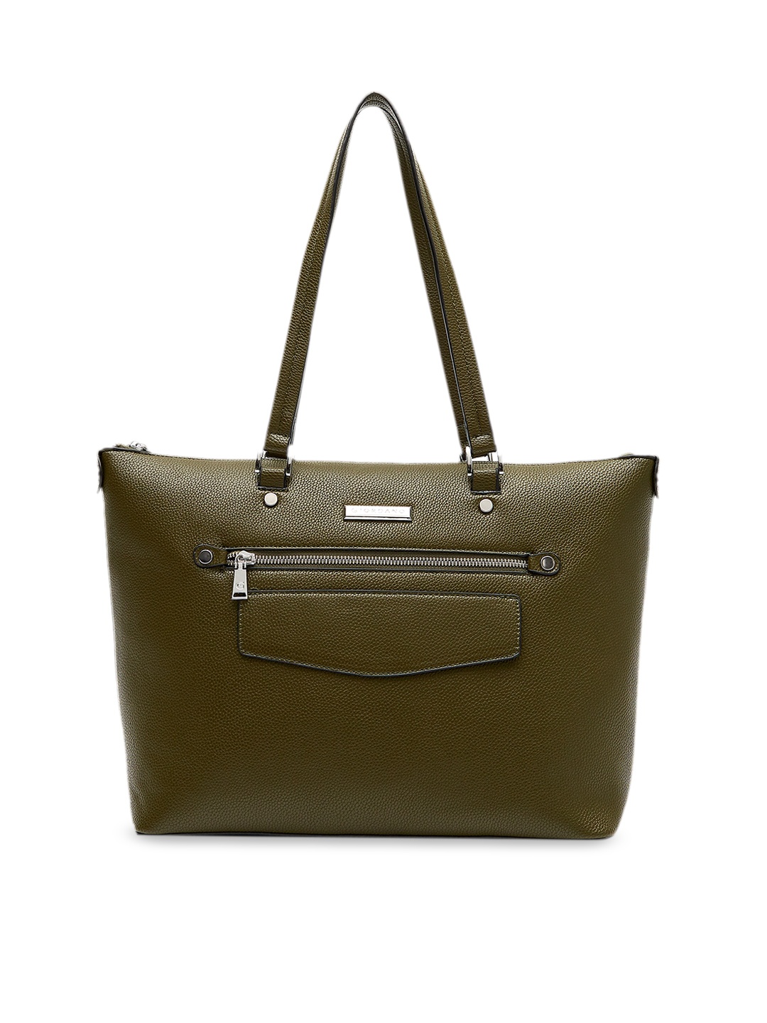 

GIORDANO Green Textured Tote Bag