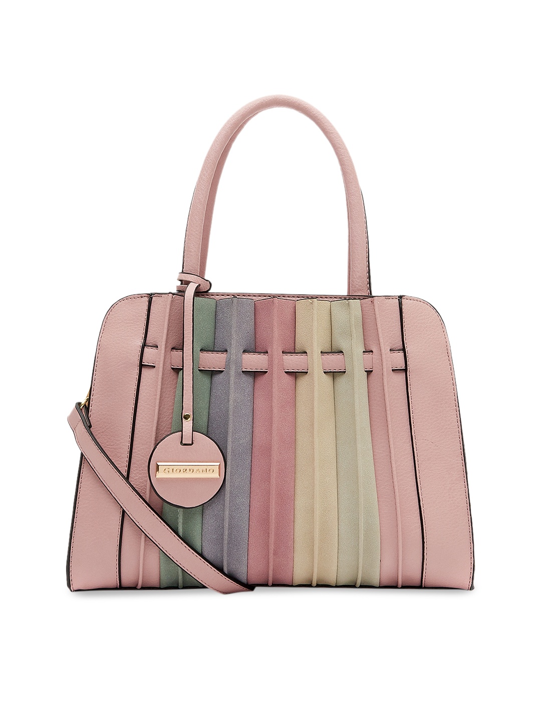 

GIORDANO Pink Striped Handheld Bag