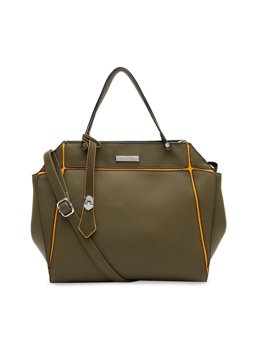 

GIORDANO Olive Green Solid Tote Bag