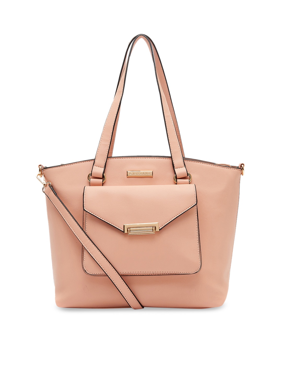 

GIORDANO Nude-Coloured Solid Tote Bag