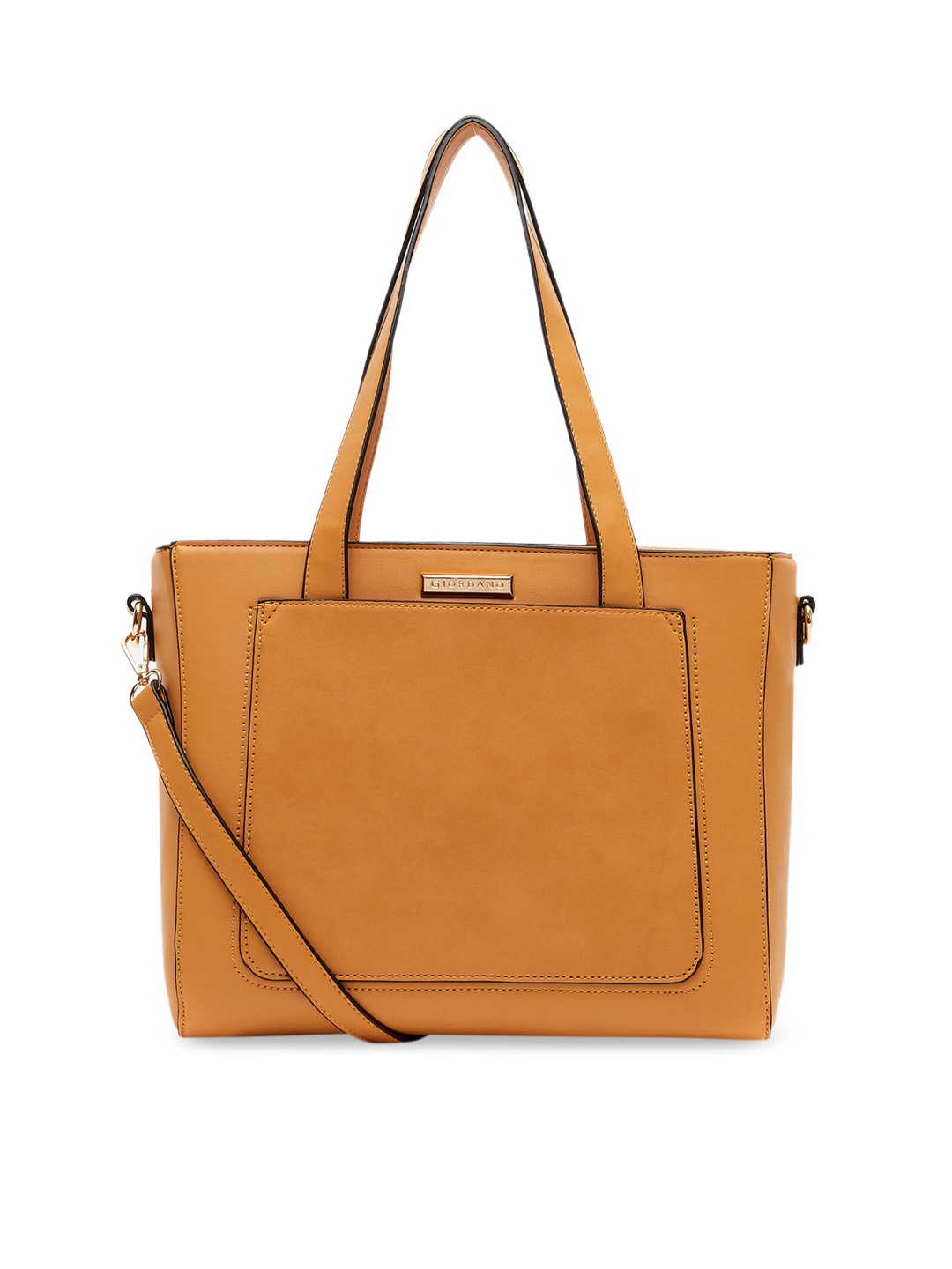 

GIORDANO Mustard Yellow Solid Tote Bag