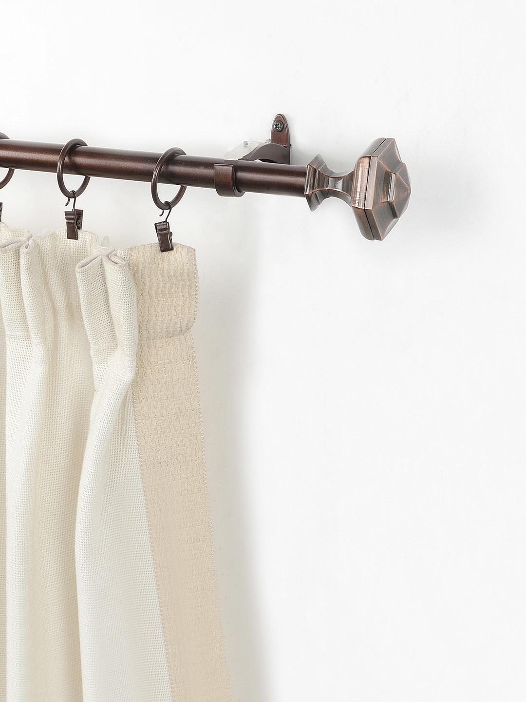 

Deco Window Copper-Toned Stainless Steel Curtain Rod With Brackets & Finials