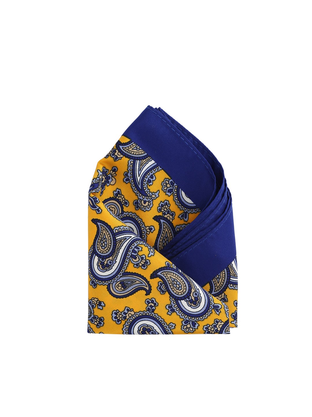 

Calvadoss Men Yellow & Blue Printed Pocket Square