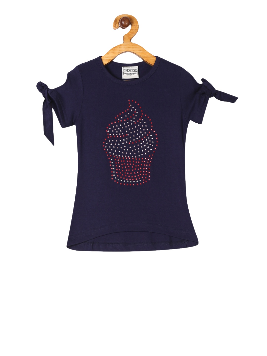 

Cherokee Girls Blue Self Design Top