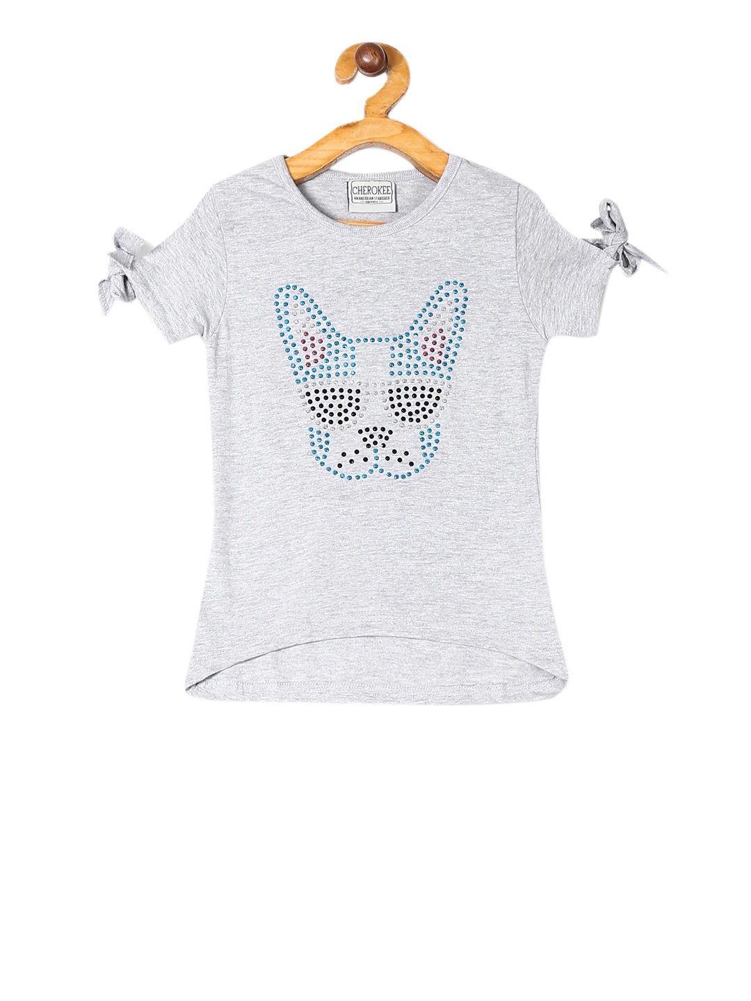 

Cherokee Girls Grey Self Design Top