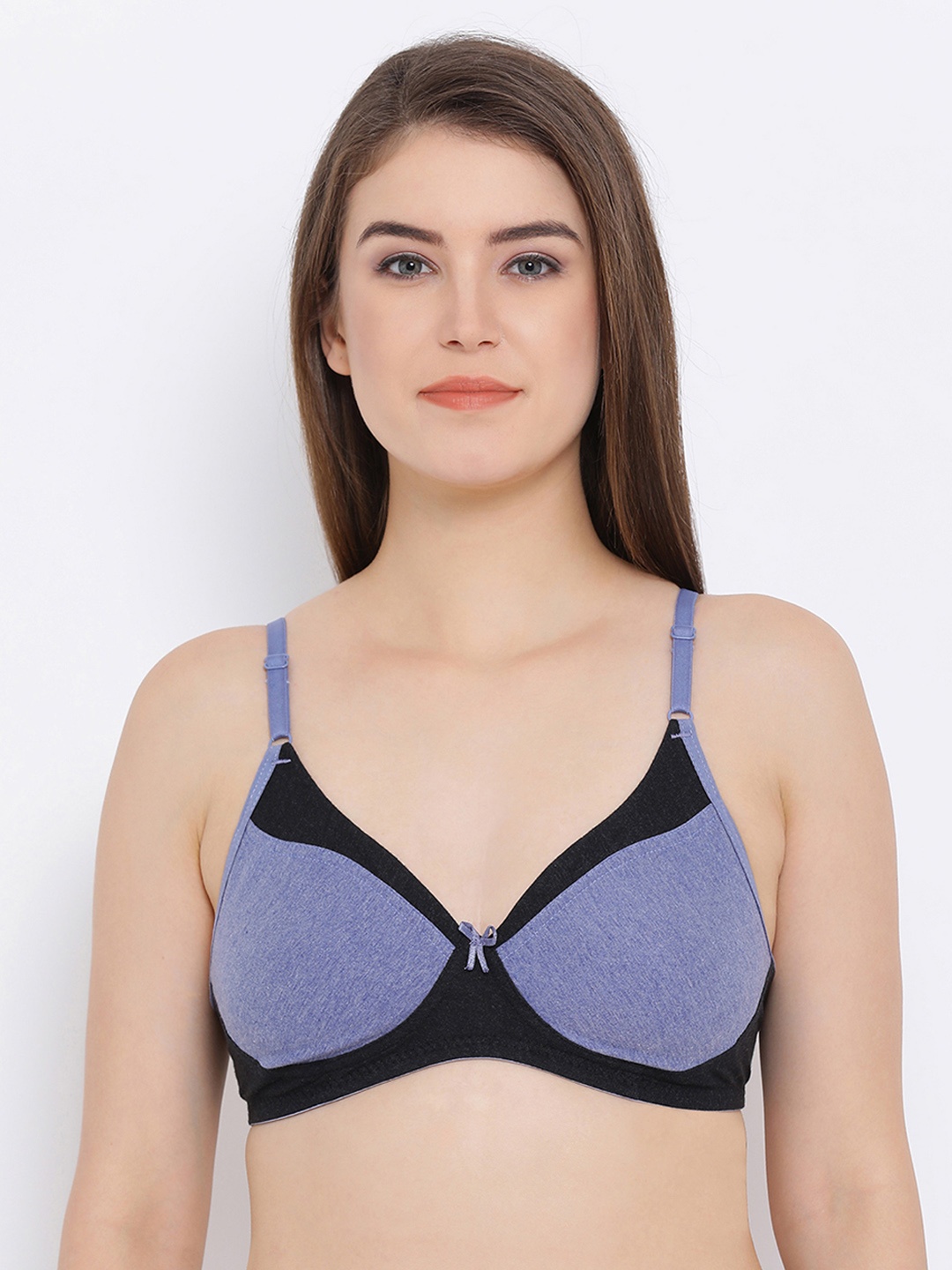 

Clovia Cotton Rich Non-Padded Non-Wired Full Coverage T-Shirt Bra, Purple