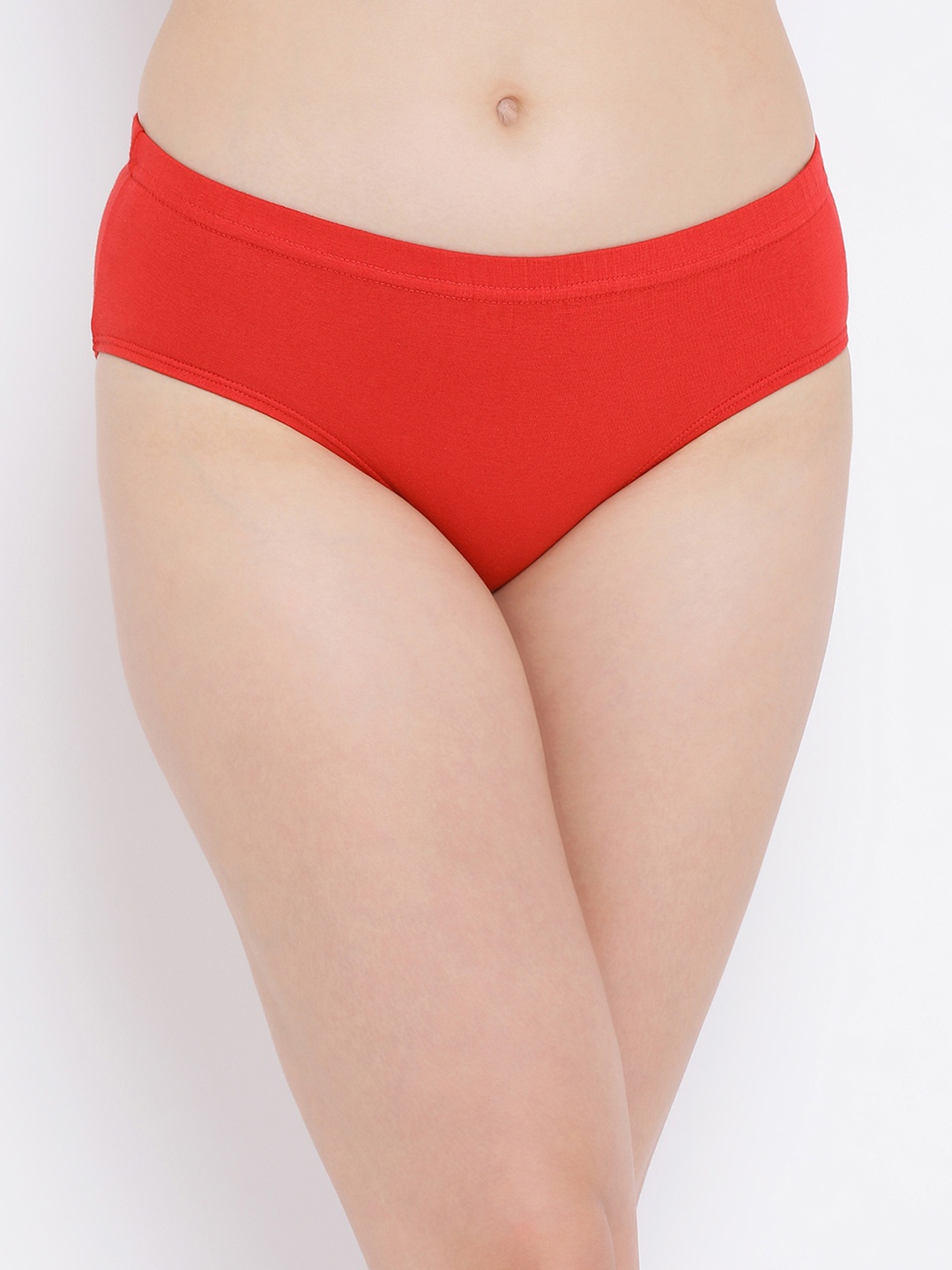 

Clovia Women Red Solid Mid Rise Cotton Hipster Briefs PN3254P04XL