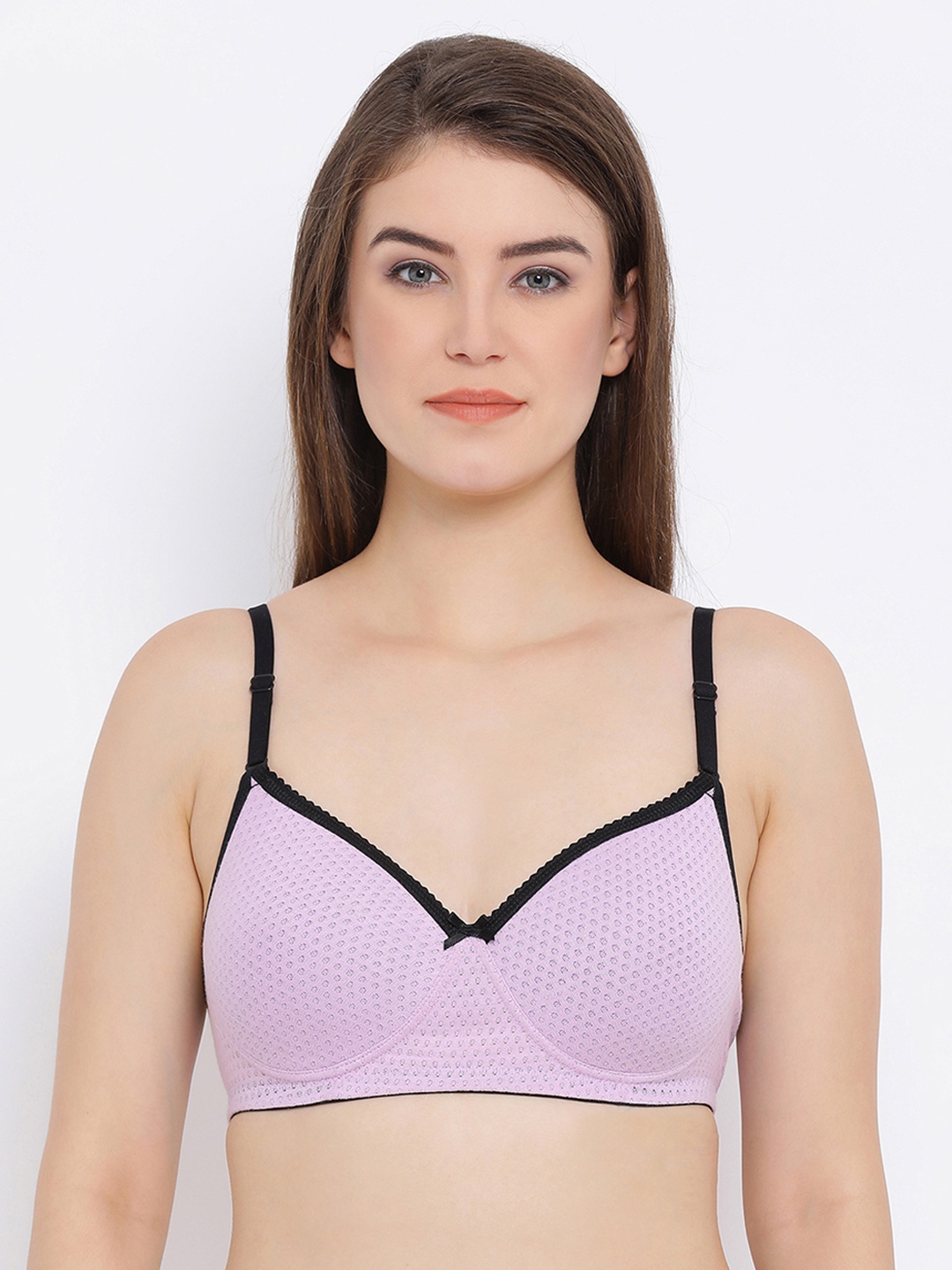

Clovia Padded Non-Wired Textured T-Shirt Bra, Lavender