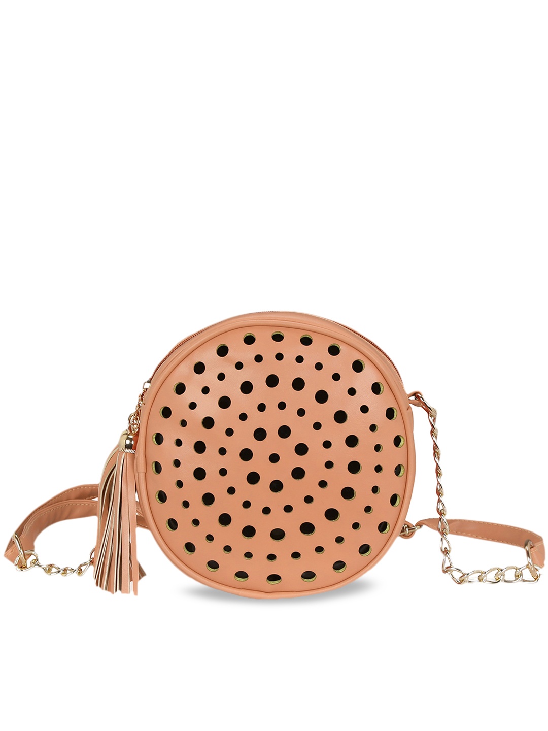 

KLEIO Cut Out Round Cross Body Sling Bag, Peach