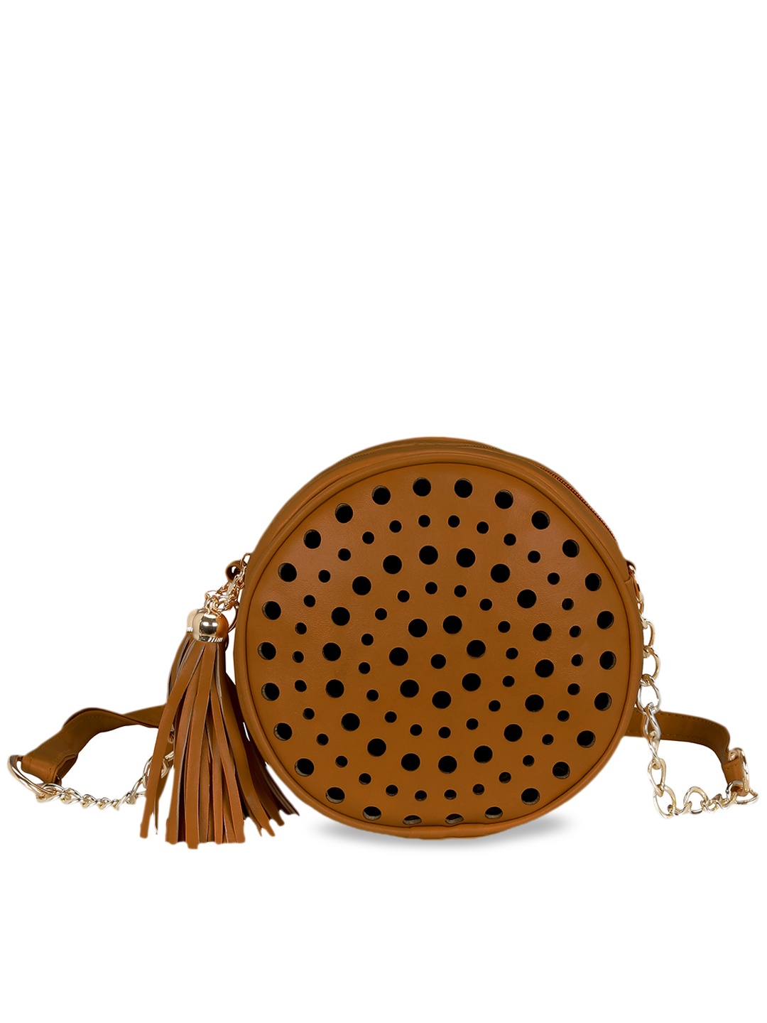 

KLEIO Women Cut Out Round Cross Body Sling Bag, Brown