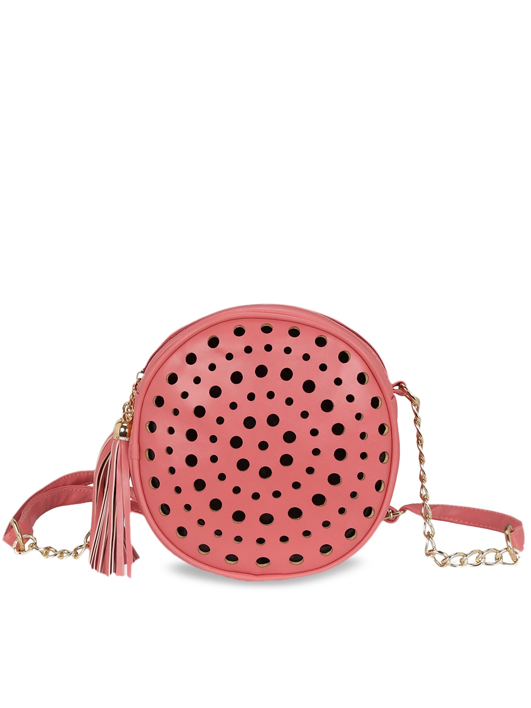 

KLEIO Cut Out Round Cross Body Sling Bag, Pink