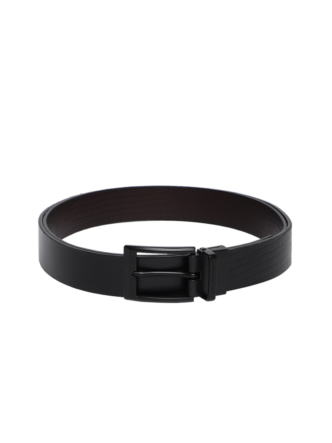 

Louis Philippe Men Black & Brown Textured Reversible Leather Belt