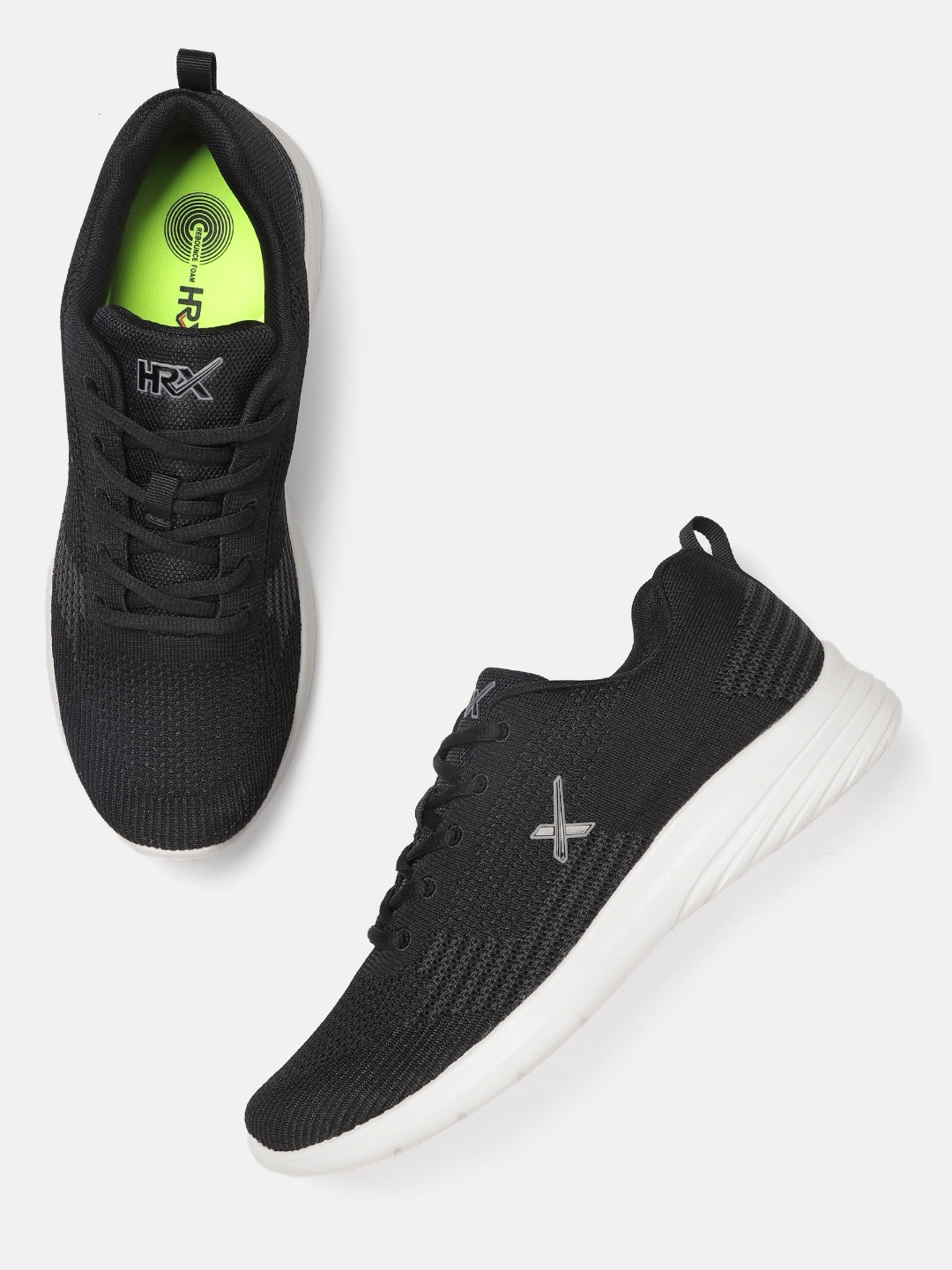 

HRX by Hrithik Roshan Men Black Solid Textile Running Shoes