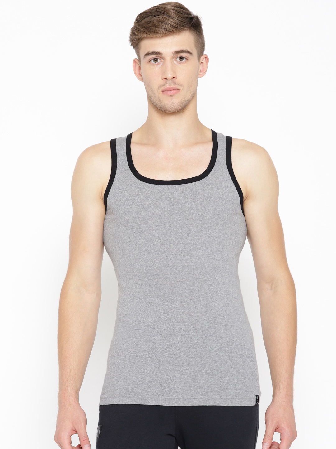 

one8 by Virat Kohli Men Grey Melange Solid Innerwear Vest 113-GREYMELANGE-XXL