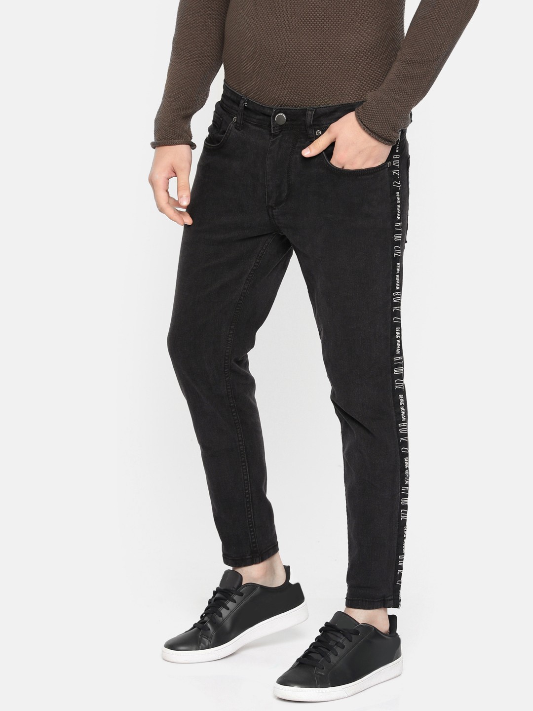 

Being Human Men Black Skinny Fit Mid-Rise Clean Look Stretchable Jeans