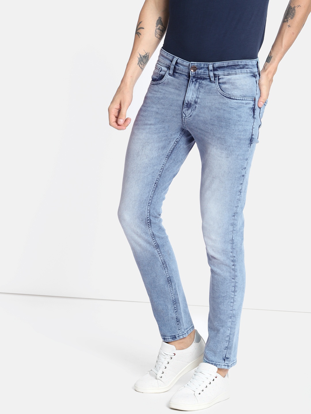 

SINGLE Men Blue Slim Fit Mid-Rise Clean Look Stretchable Jeans