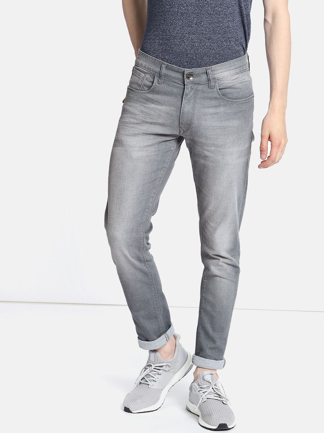 

SINGLE Men Grey Slim Fit Mid-Rise Clean Look Stretchable Jeans