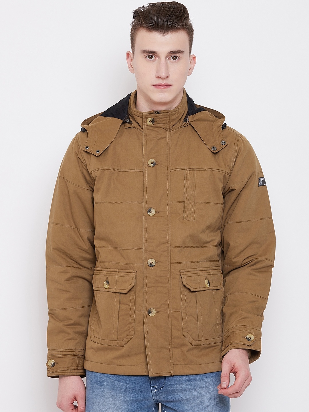 

Pierre Carlo Men Khaki Solid Tailored Jacket