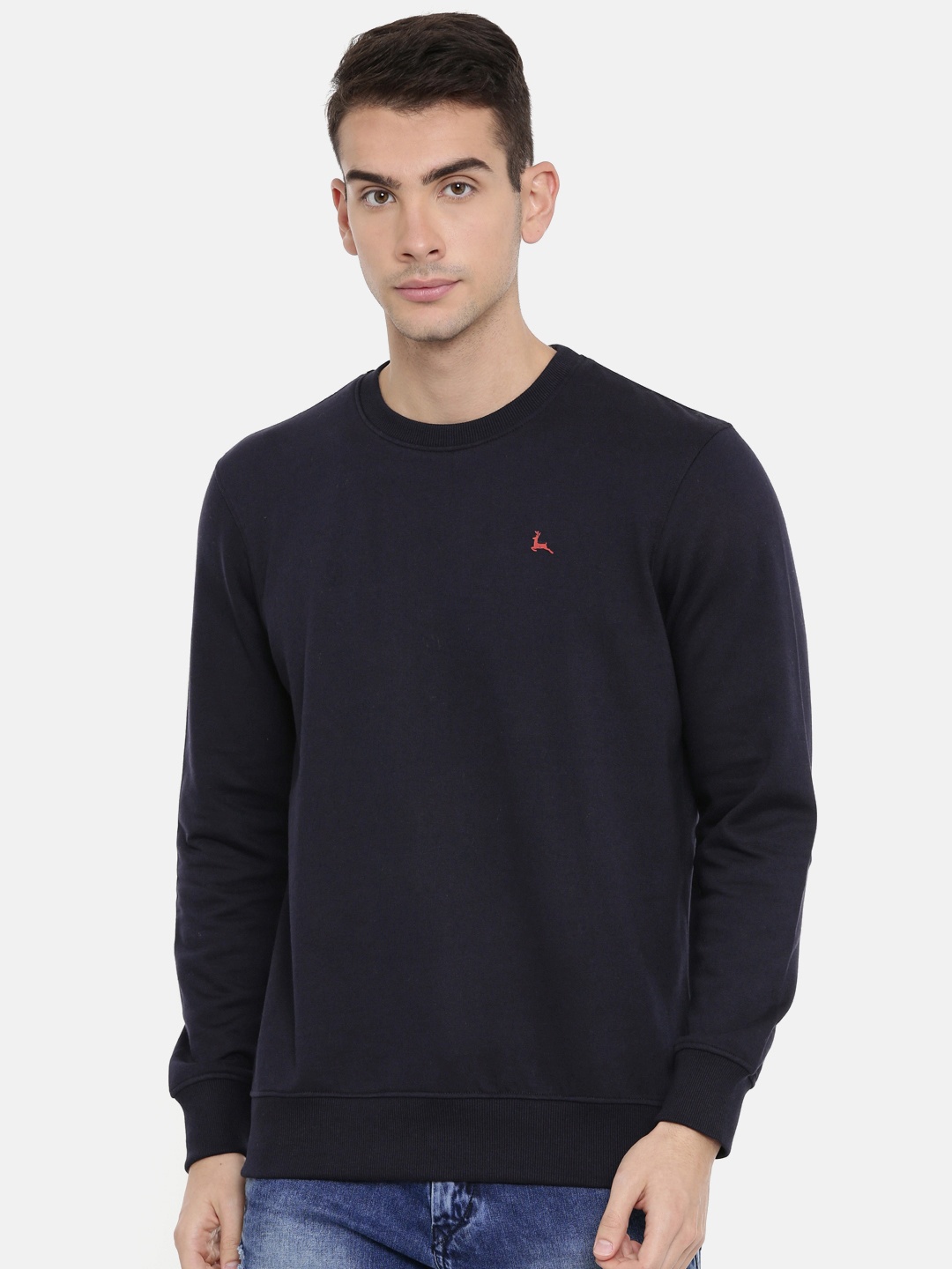 

Parx Men Navy Blue Solid Pullover Sweatshirt