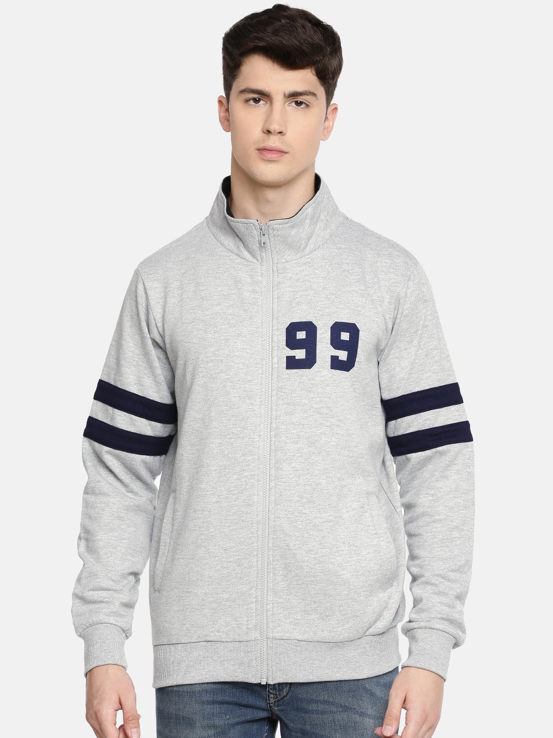 

Parx Men Grey Solid Sweatshirt
